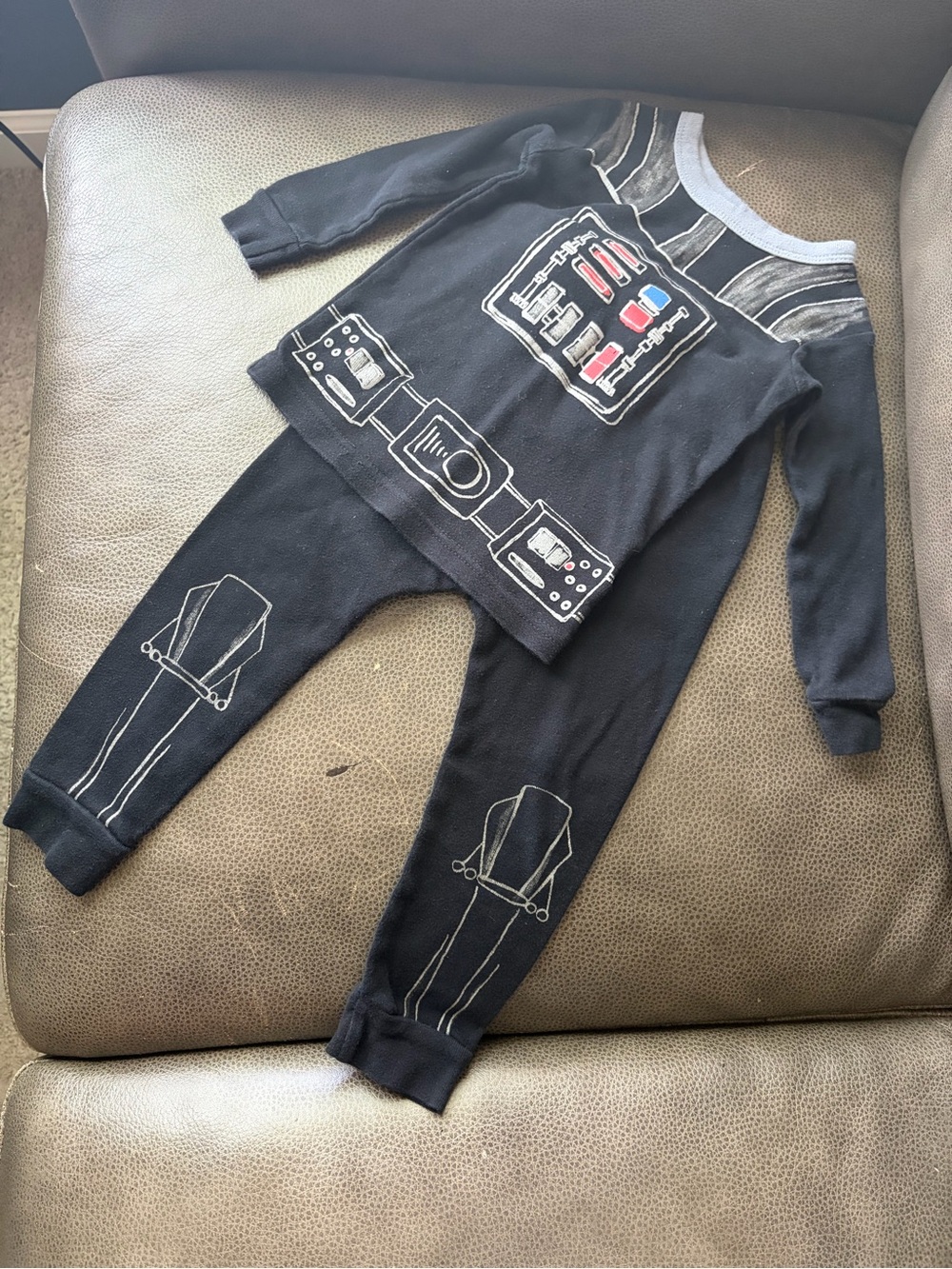 GAP Toddler 18-24m Black Starfighter Star Wars One-Piece Pajama Set